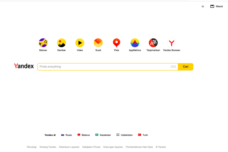 tampilam mesin pencari yandex